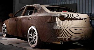 THOUSANDS OF BITS - AND WOOD GLUE: Three months went into building the Lexus Origami Car, piece by piece. Image: Lexus