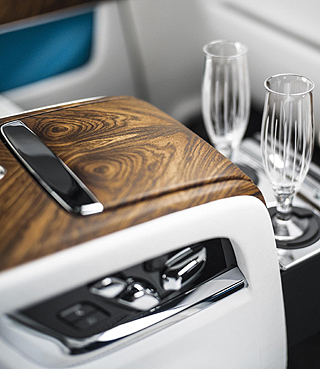 FULL BAR SERVICE: The Cullinan has a rear-seat range of glasses and plates - even a fridge. Image: NewspressUSA.
